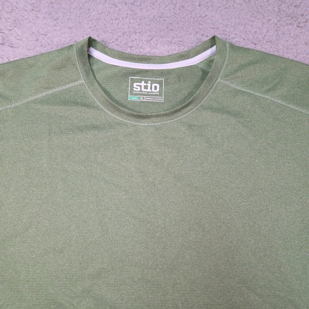 Stio Hylas Crew Shirt Mens XL Green Sun UPF 50 Lightweight Performance Outdoors